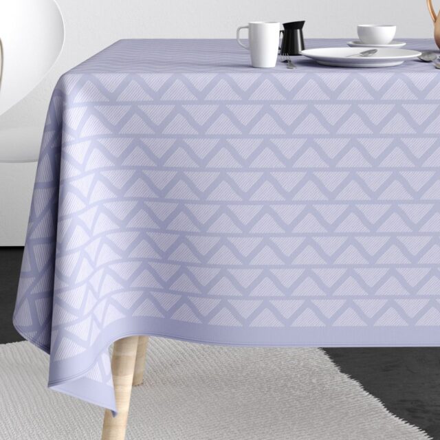 Nappe rectangulaire anti tache Coton Tana Glycine Violet 140 x 250 cm
