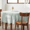 Nappe ronde Gaze de Coton Eucalyptus Bleu Clair 180 x 180 cm