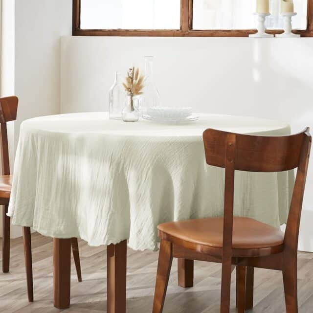 Nappe ronde Gaze de Coton Vert d'eau Vert Clair 180 x 180 cm