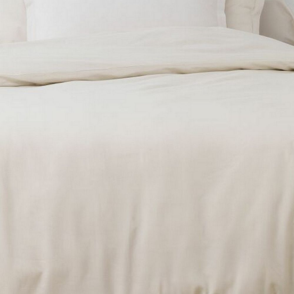 Parure de drap 3 pièces avec Drap housse Coton Beige 180 x 290 cm — vue 2