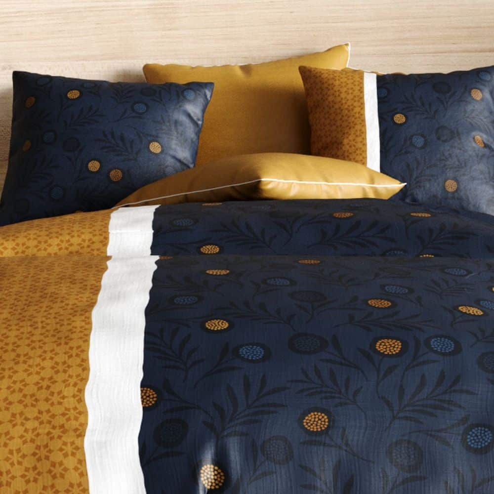 Parure de drap 3 pièces avec Drap housse Coton Bel Or Jaune 180 x 290 cm — vue 2