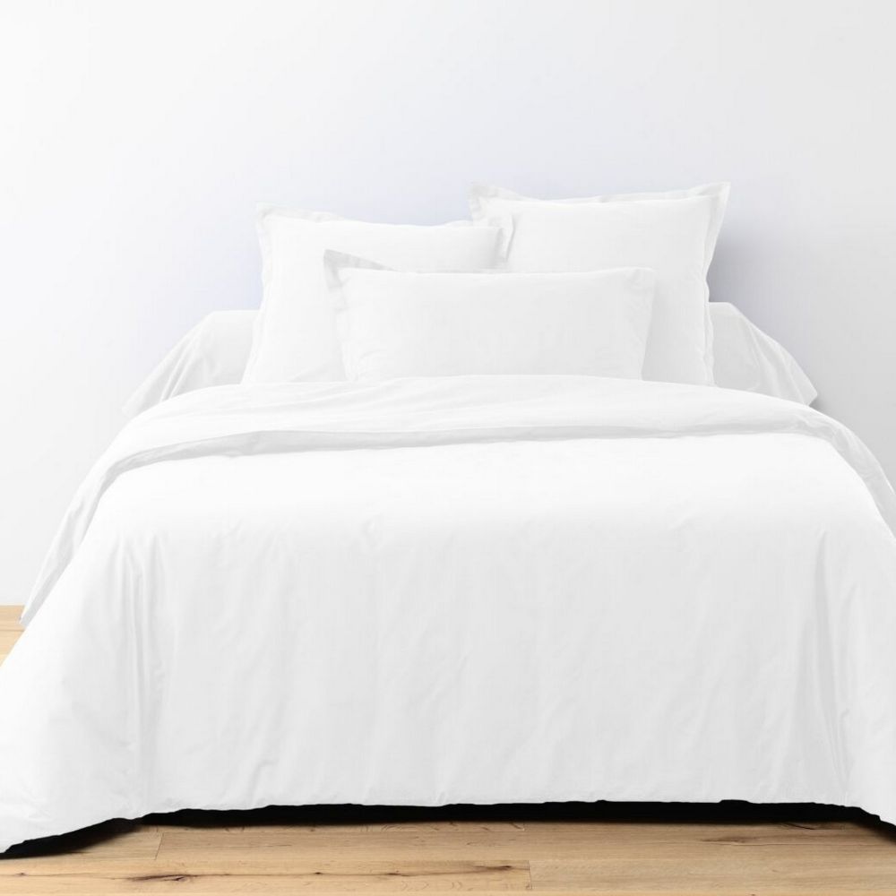 Parure de drap 3 pièces avec Drap housse Coton Blanc 180 x 290 cm
