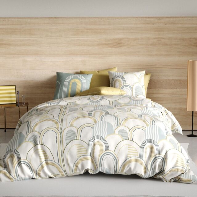 Parure de drap 3 pièces avec Drap housse Coton Colize Beige 180 x 290 cm