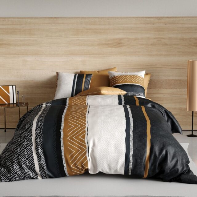 Parure de drap 3 pièces avec Drap housse Coton Trophé Gris 180 x 290 cm