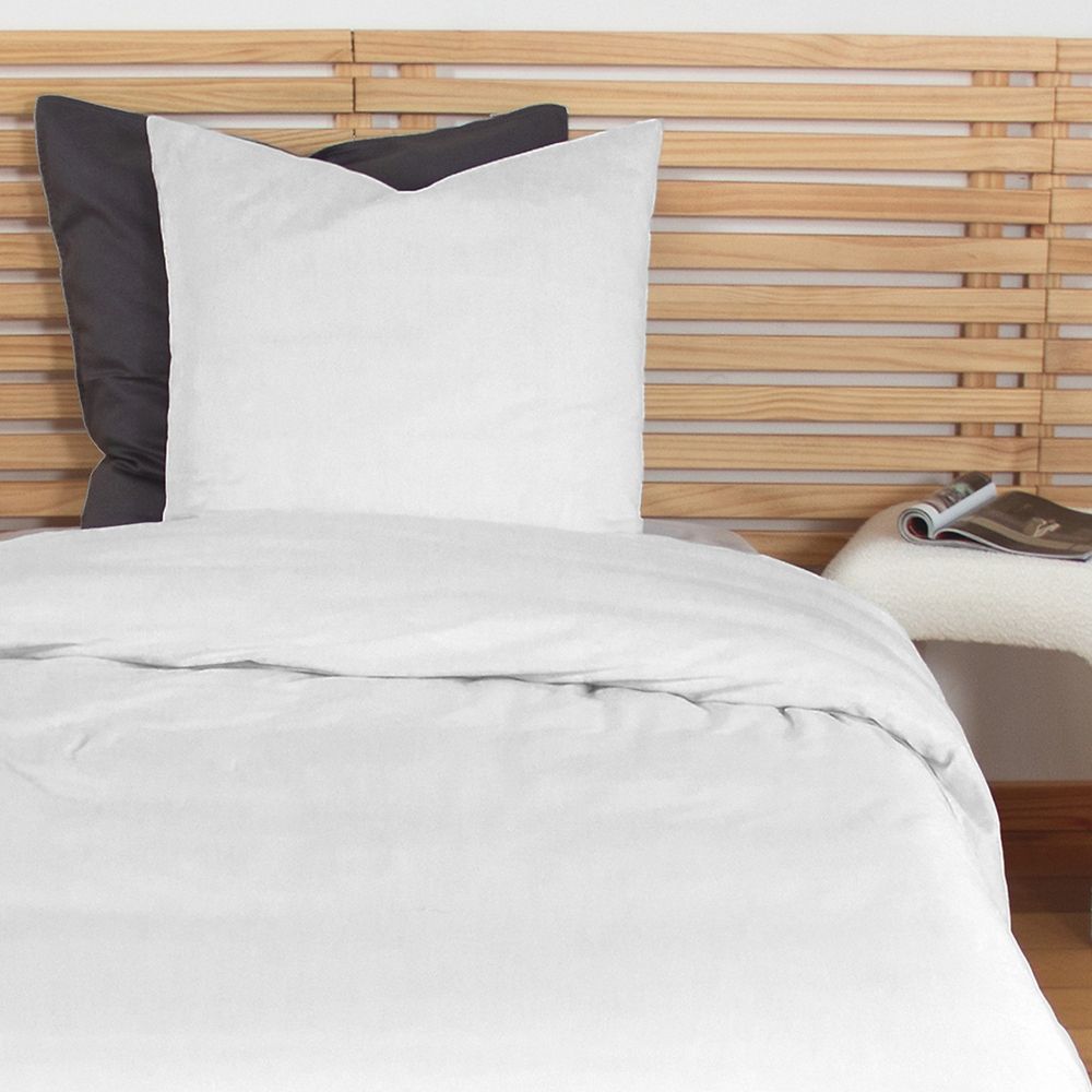 Parure de lit Percale de Coton Blanc 140 x 200 cm — vue 2