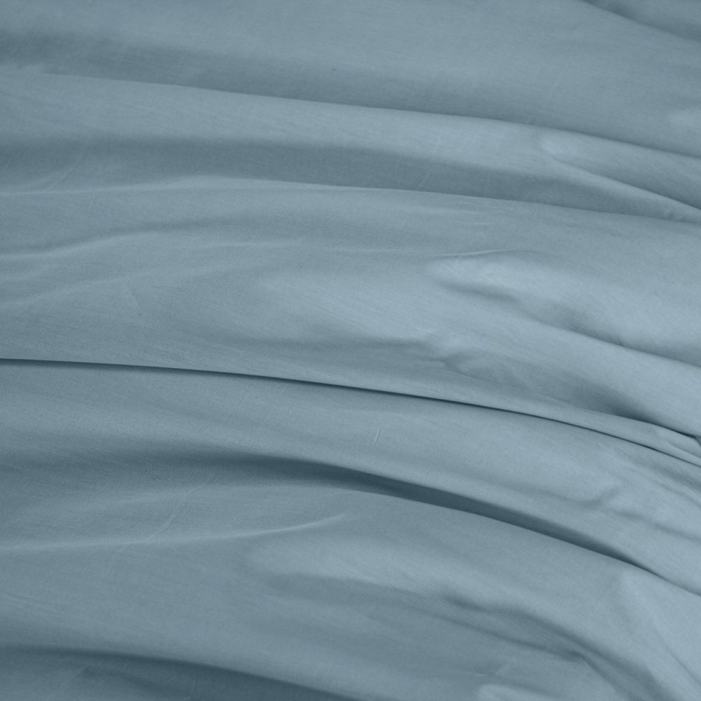 Parure de lit Percale de Coton Bleu Fumé 140 x 200 cm — vue 3