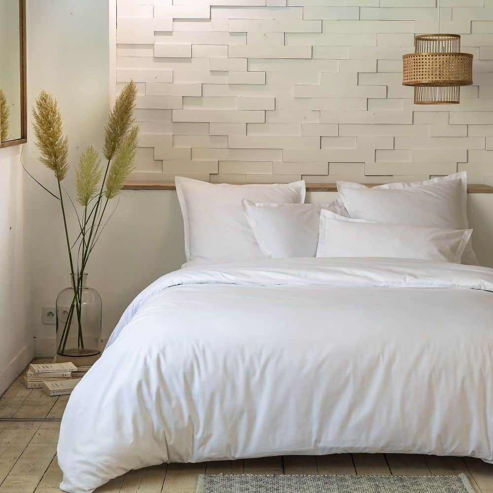 Parure de lit Percale de Coton Blanc 200 x 200 cm — vue 3