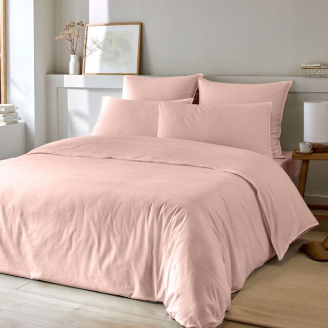 Parure de lit Bambou Métis Rose 220 x 240 cm