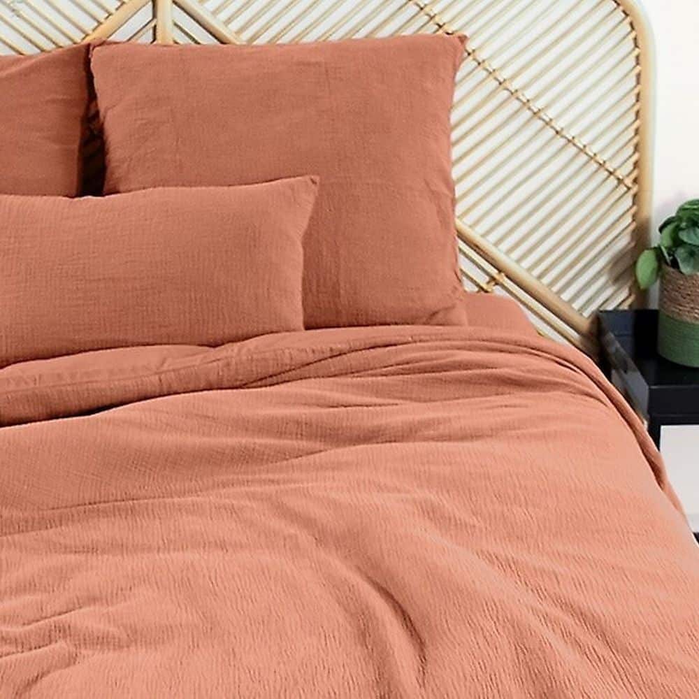 Parure de lit Gaze de Coton Caramel 220 x 240 cm — vue 3
