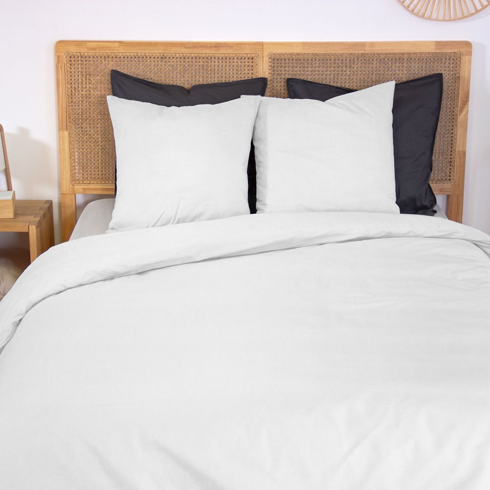 Parure de lit Percale de Coton Blanc 220 x 240 cm — vue 2