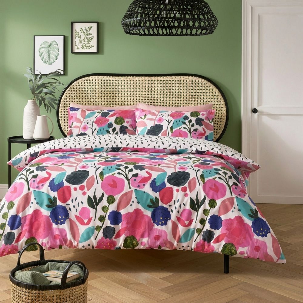 Parure de lit Percale de Coton Floral Collage - KATE MERRITT Blanc 220 x 240 cm — vue 3