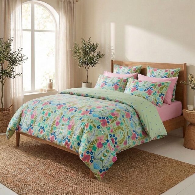 Parure de lit Percale de Coton Playfull - KATE MERRITT Vert 220 x 240 cm