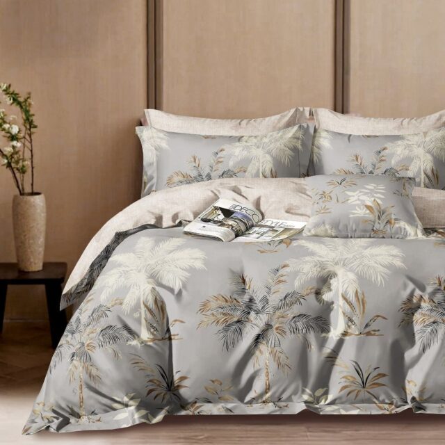 Parure de lit Percale de Coton Sélénore Multicolore 220 x 240 cm