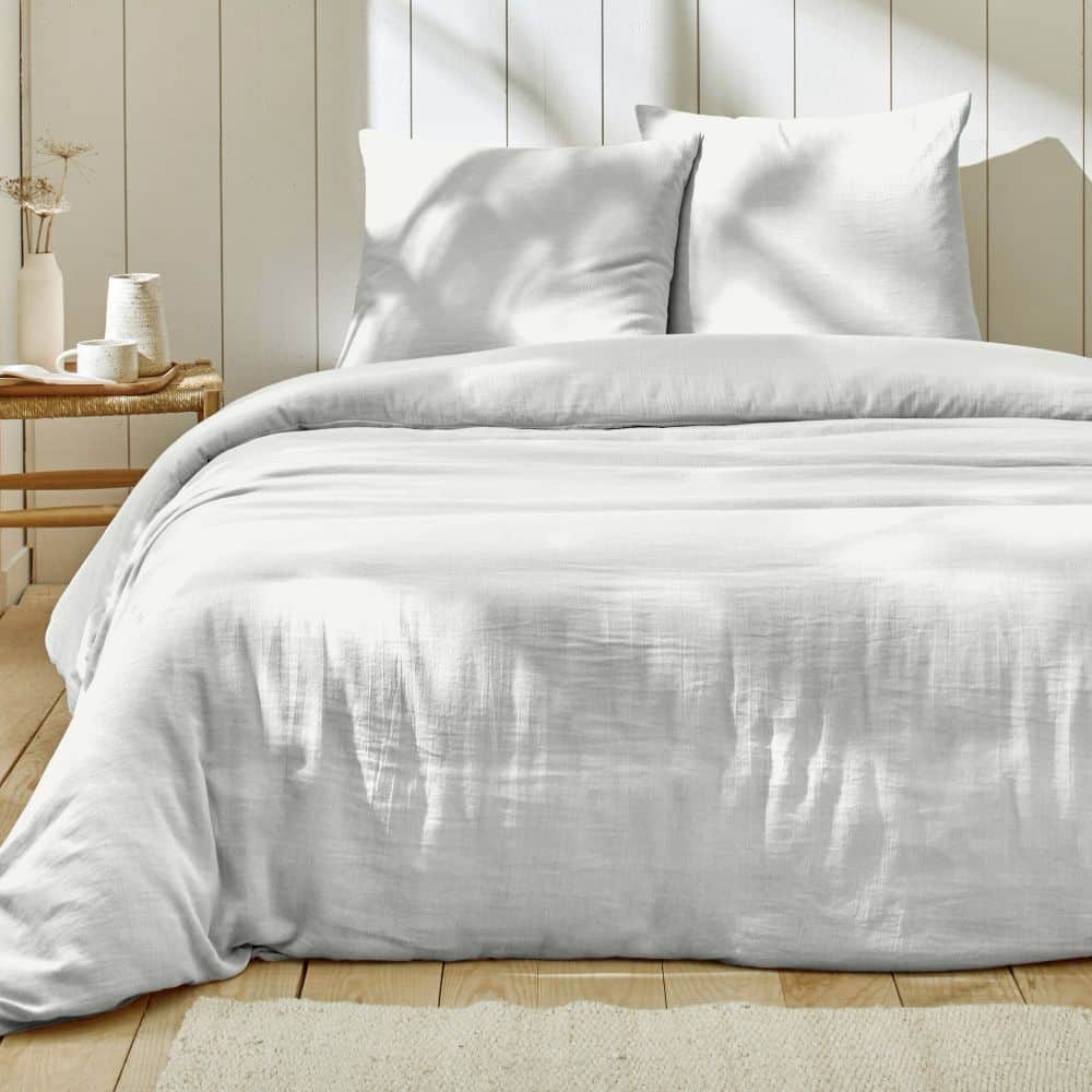 Parure de lit Gaze de Coton Blanc 240 x 260 cm