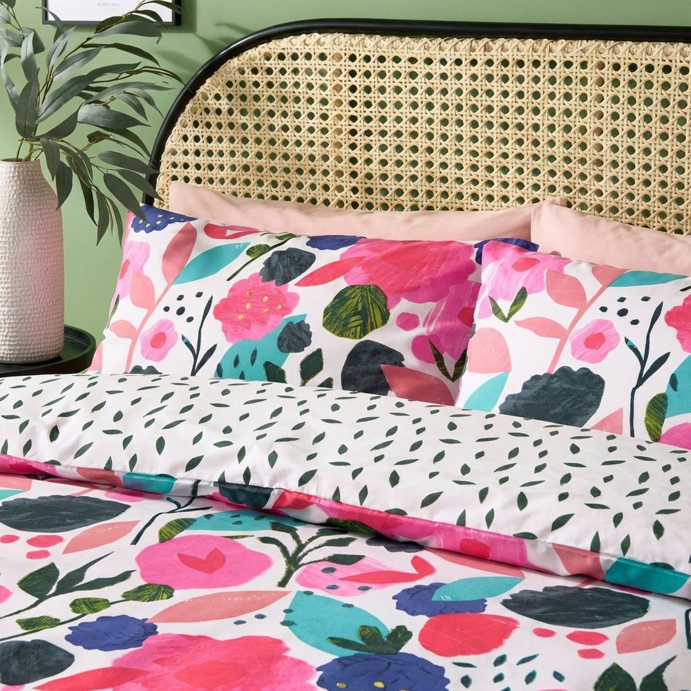 Parure de lit Percale de Coton Floral Collage - KATE MERRITT Blanc 240 x 260 cm — vue 2
