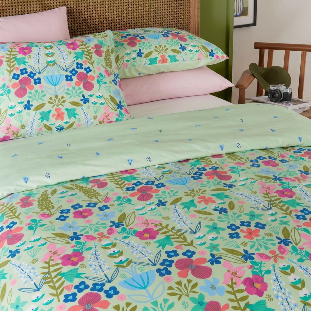 Parure de lit Percale de Coton Playfull - KATE MERRITT Vert 240 x 260 cm — vue 2