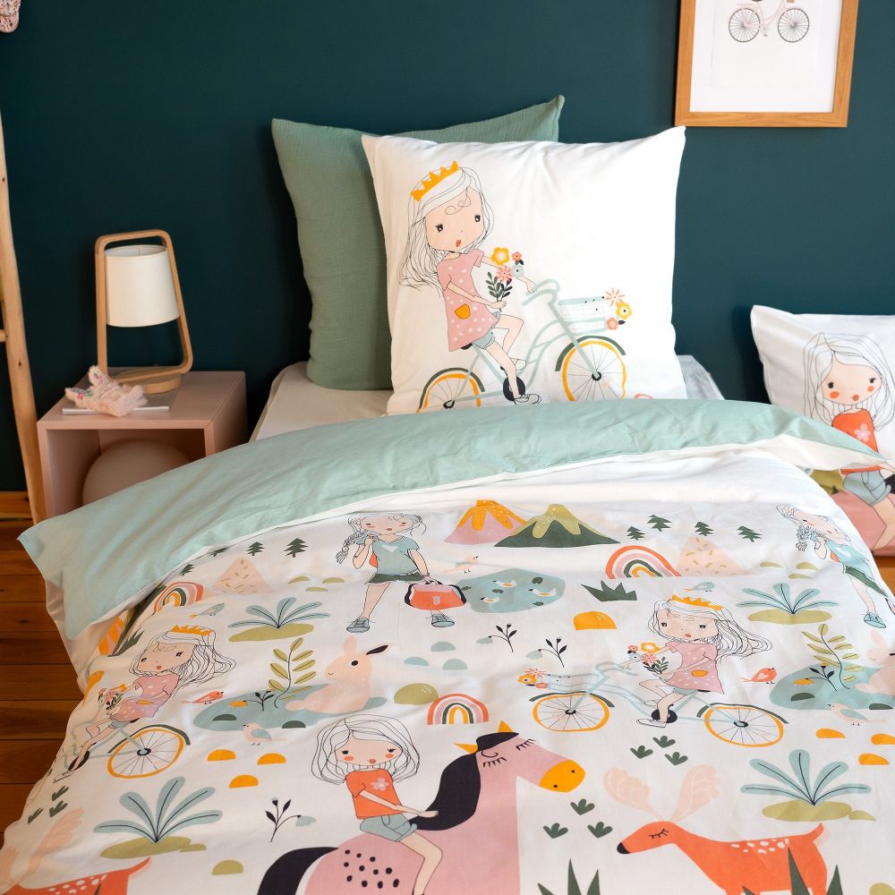 Parure de lit enfant Coton Bci Tess Rando Blanc 140 x 200 cm — vue 2