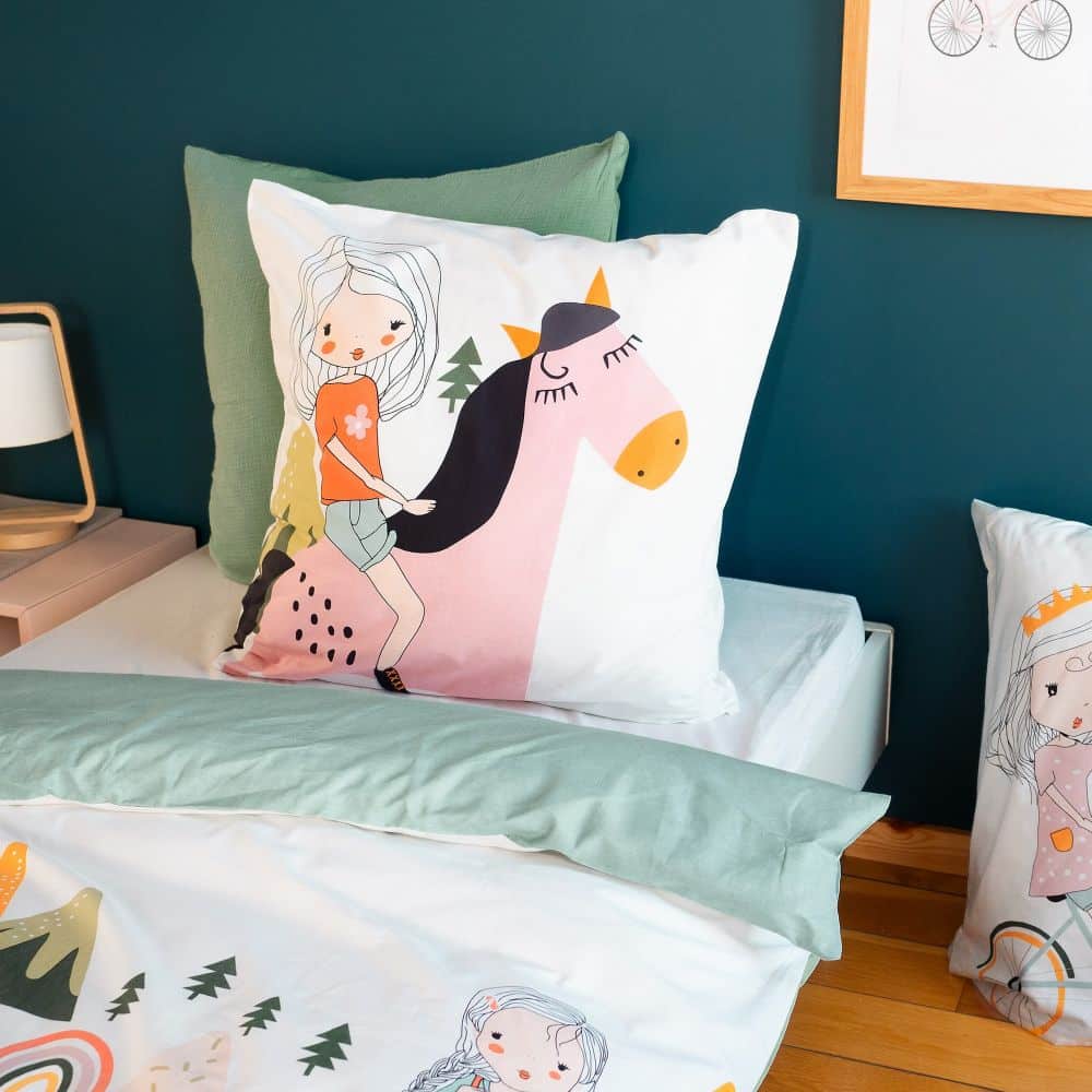 Parure de lit enfant Coton Bci Tess Rando Blanc 140 x 200 cm — vue 3