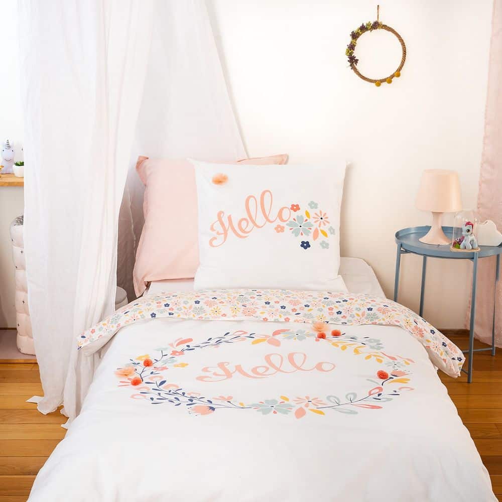 Parure de lit enfant Coton Hello Multicolore 140 x 200 cm