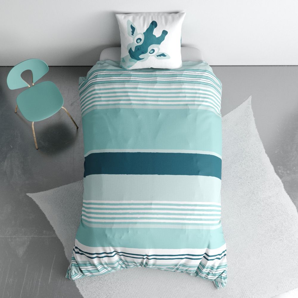 Parure de lit enfant Coton Louma Bleu 140 x 200 cm — vue 3
