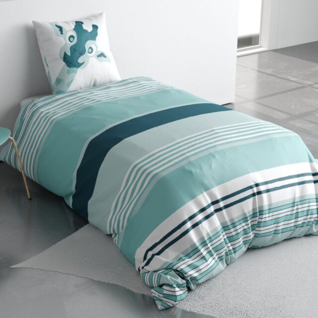Parure de lit enfant Coton Louma Bleu 140 x 200 cm