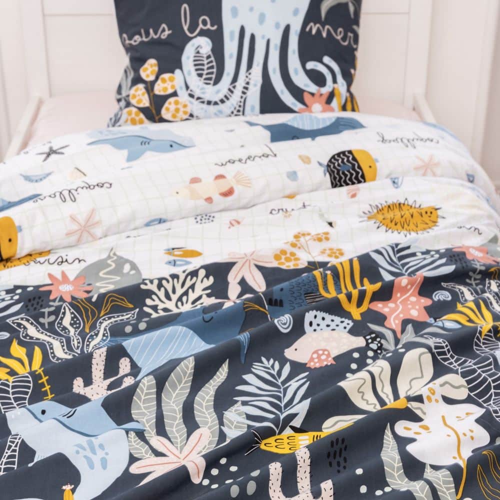 Parure de lit enfant Coton Octopia Bleu 140 x 200 cm — vue 3