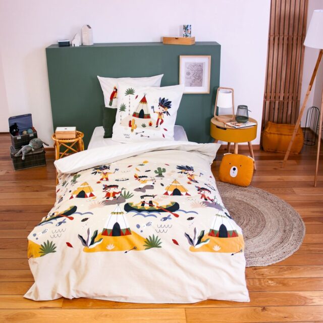 Parure de lit enfant Coton Pirate Blanc 140 x 200 cm
