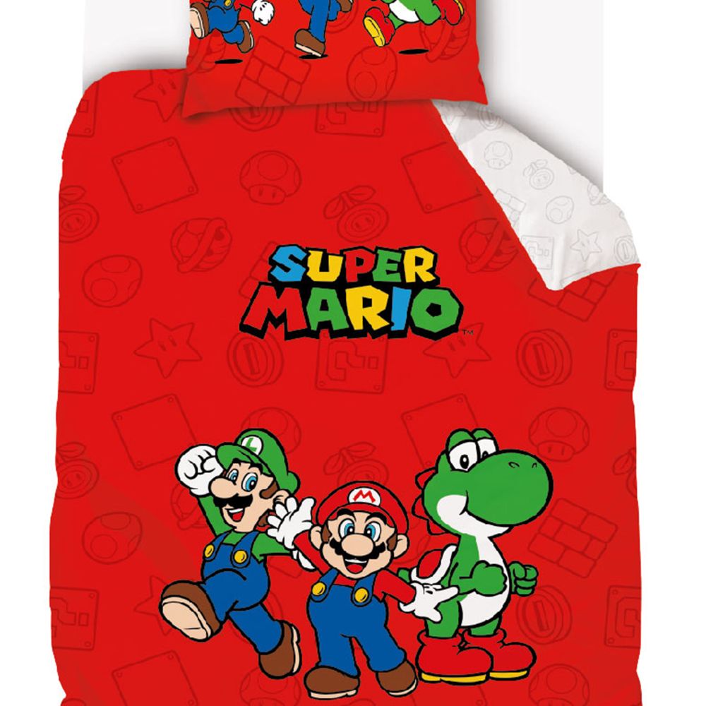 Parure de lit enfant coton Super Mario Bros Rouge 140 x 200 cm — vue 2