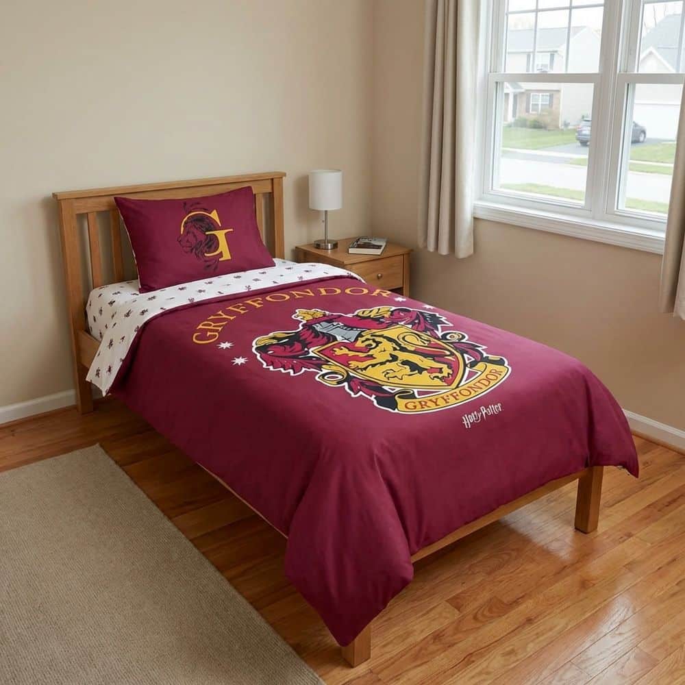 Parure de lit enfant Reversible Coton Gryffondor Rouge 140 x 200 cm