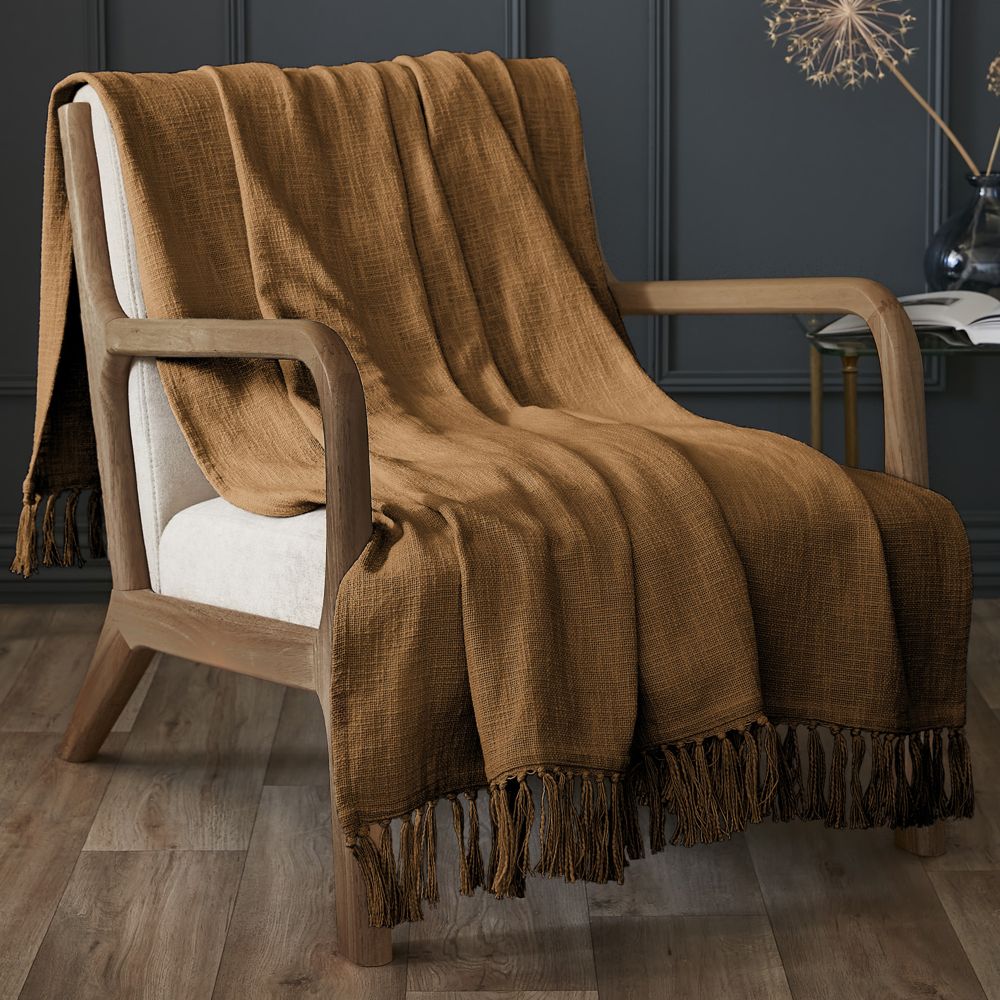 Plaid Coton Camel 130 x 160 cm