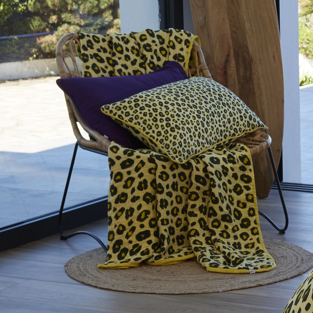 Plaid Gaze de Coton Montauk Jaune 130 x 160 cm — vue 2
