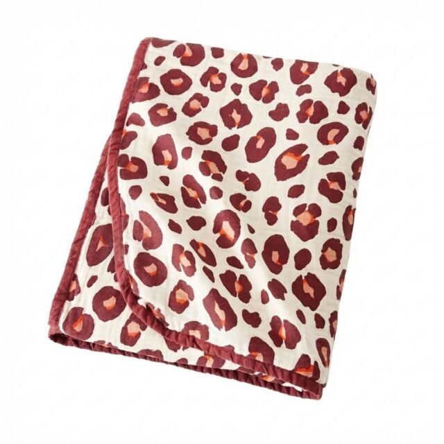 Plaid Gaze de Coton Montauk Rose 130 x 160 cm