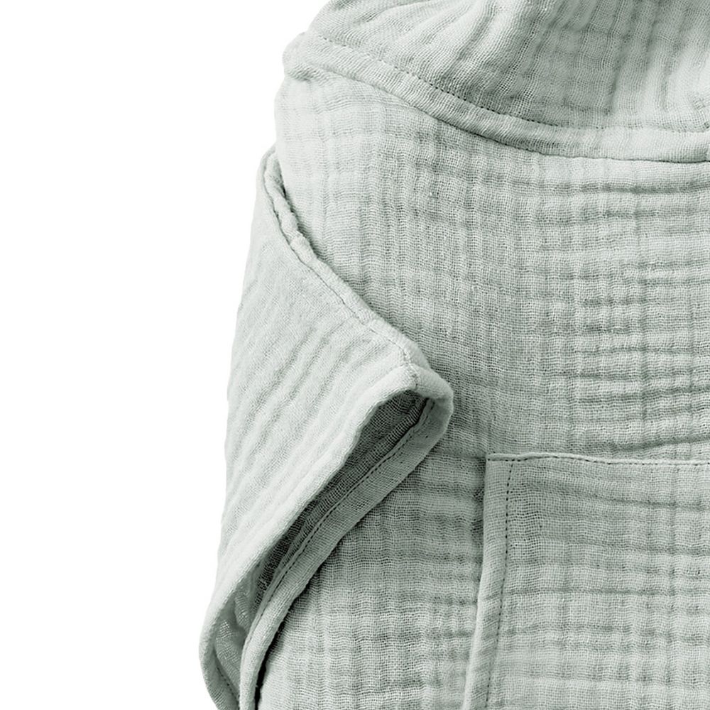 Poncho de bain enfant 6/10 ans Gaze de Coton Eucalyptus Bleu Clair 76 x 87 cm — vue 2
