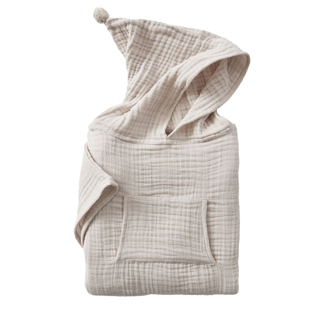 Poncho de bain enfant 6/10 ans Gaze de Coton Naturel 76 x 87 cm