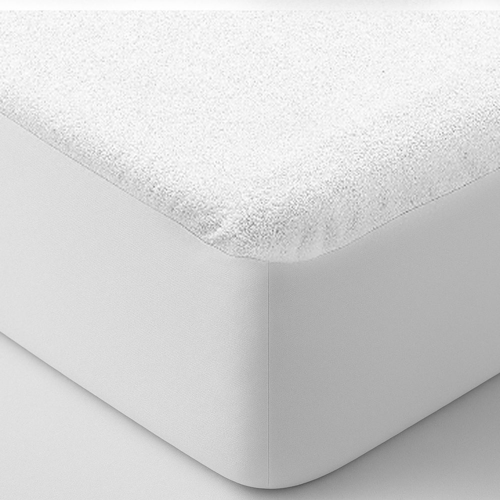 Protège matelas Bouclette éponge – Imperméable Blanc Polyester 140 x 190 cm