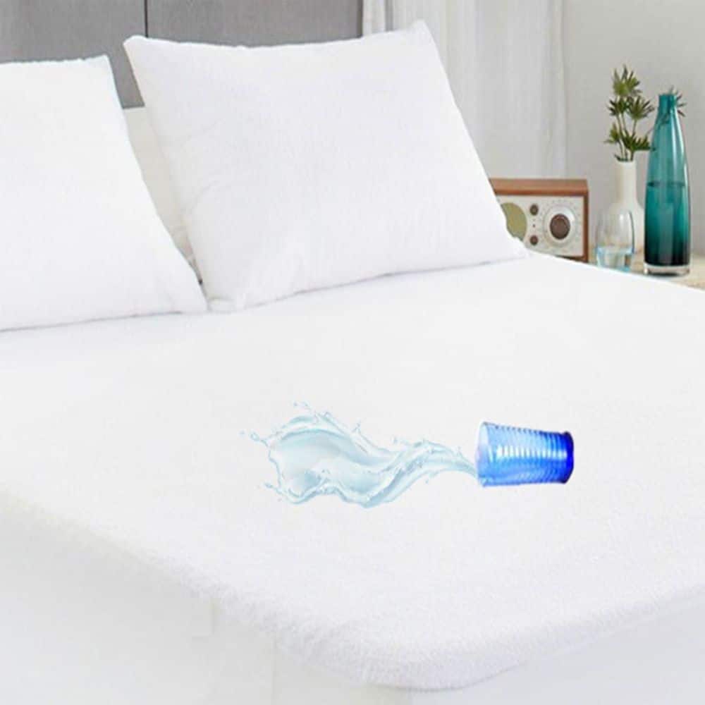 Protège matelas bouclette imperméable Polycoton Blanc 180 x 200 cm — vue 3