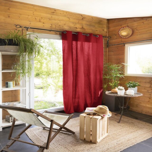 Rideau Coton Cerise 140 x 260 cm