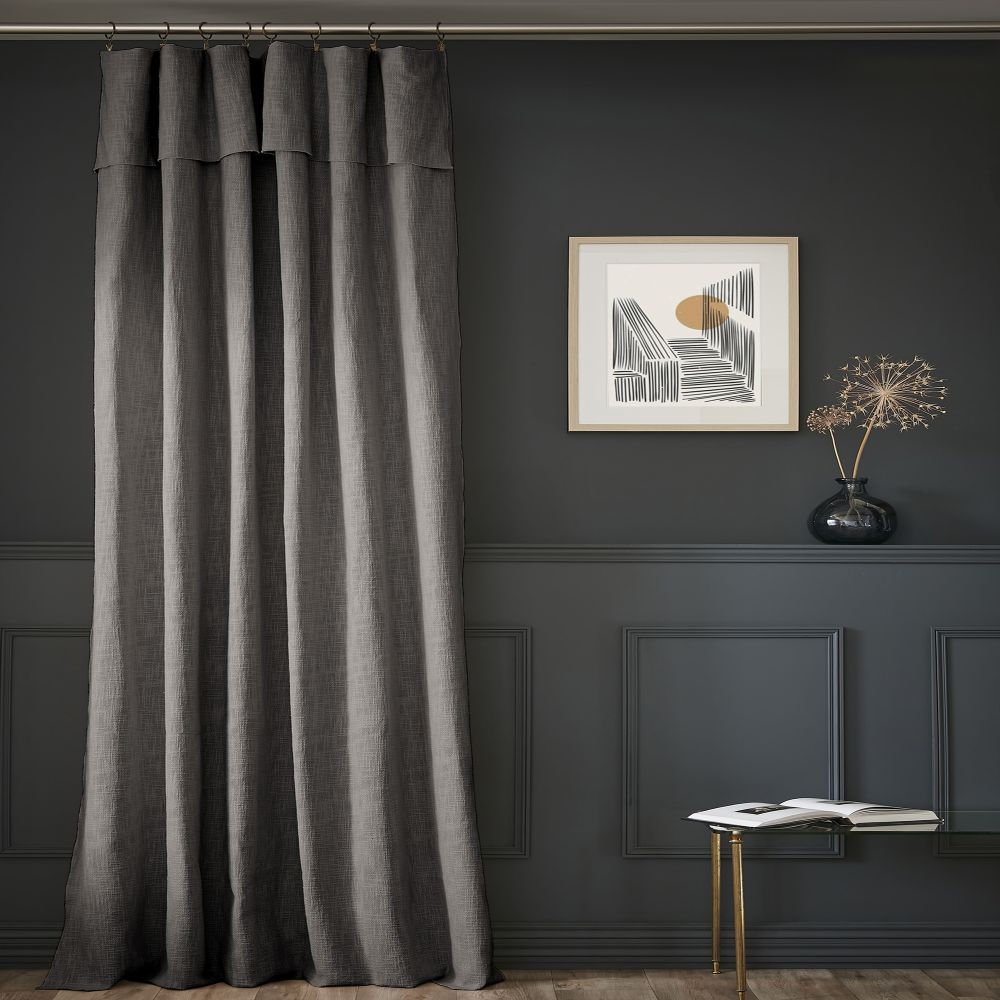 Rideau ajustable Coton Ardoise 140 x 270 cm