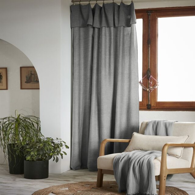 Rideau ajustable Lyocell Gabrielle Granit 140 x 270 cm