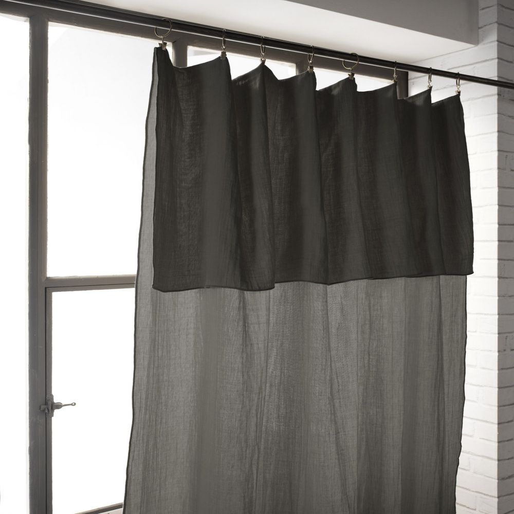 Rideau ajustable Gaze de coton Granit 140 x 300 cm — vue 4