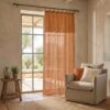 Rideau ajustable Gaze de Coton Terra Abricot 140 x 300 cm