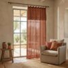Rideau ajustable Gaze de coton Terracotta 140 x 300 cm