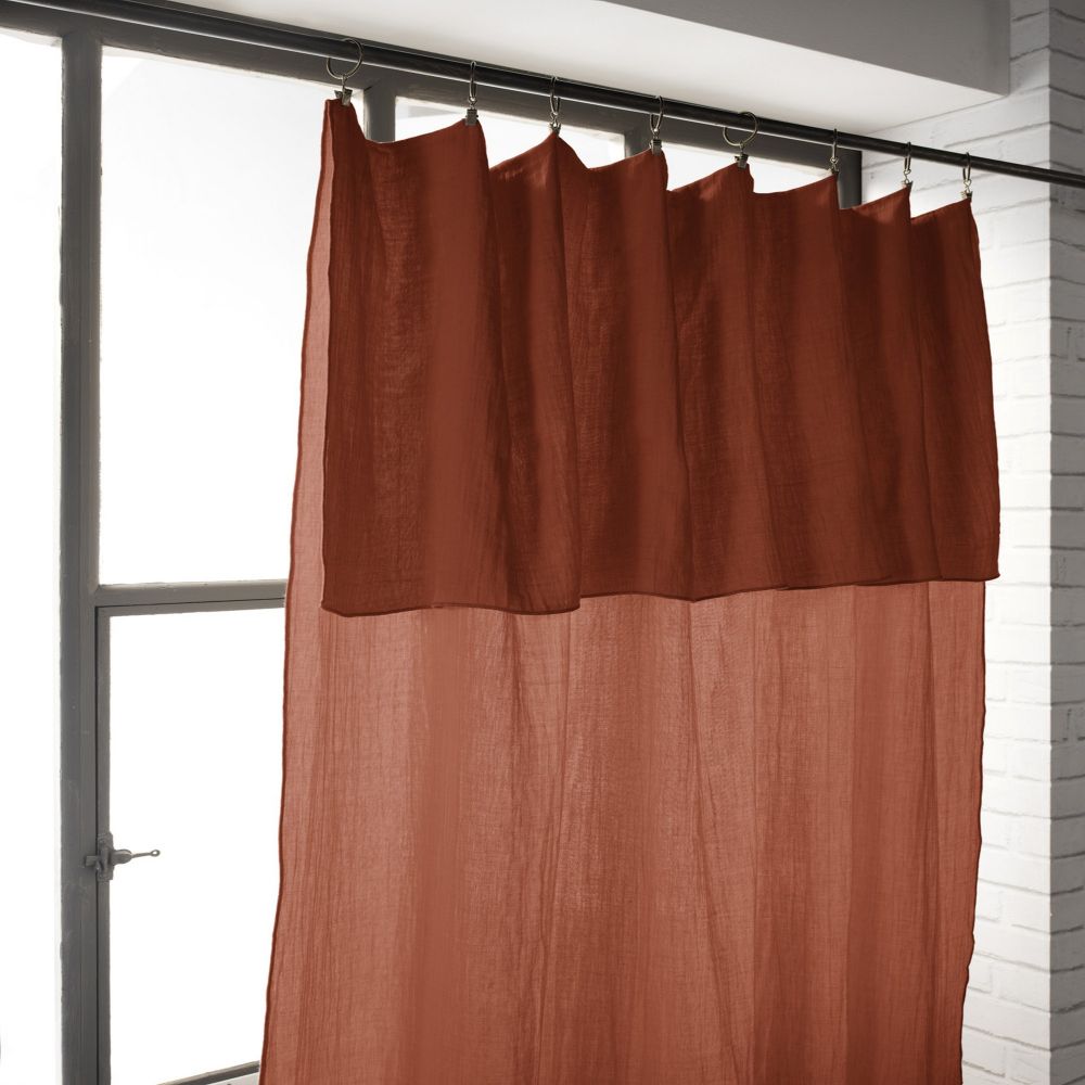 Rideau ajustable Gaze de coton Terracotta 140 x 300 cm — vue 4