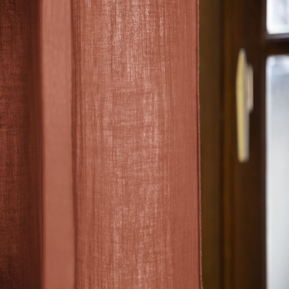 Rideau ajustable Gaze de coton Terracotta 140 x 300 cm — vue 5