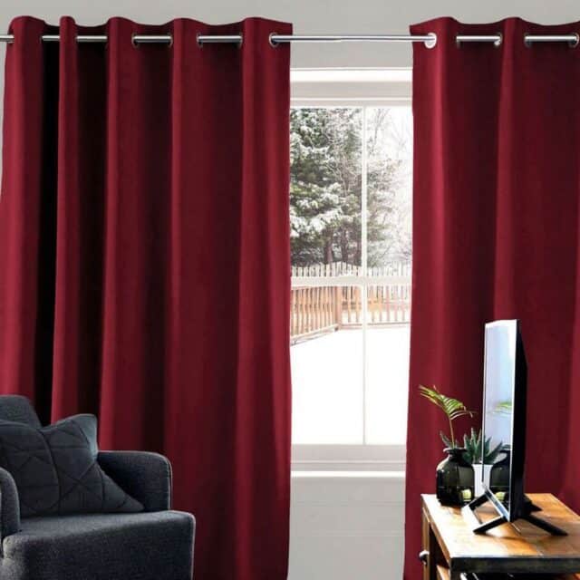 Rideau doublure thermique Polyester Rouge 135 x 260 cm
