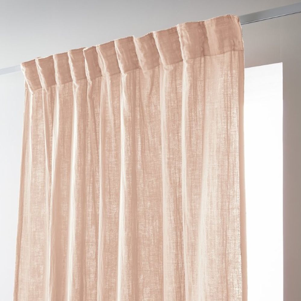 Rideau galon fronceur Gaze de Coton Guimauve 140 x 240 cm
