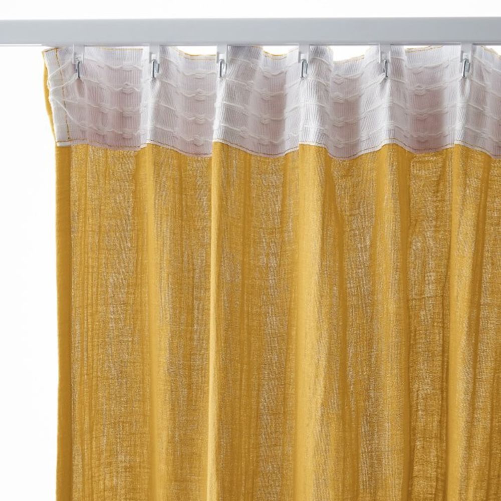 Rideau galon fronceur Gaze de Coton Safran 140 x 240 cm — vue 2