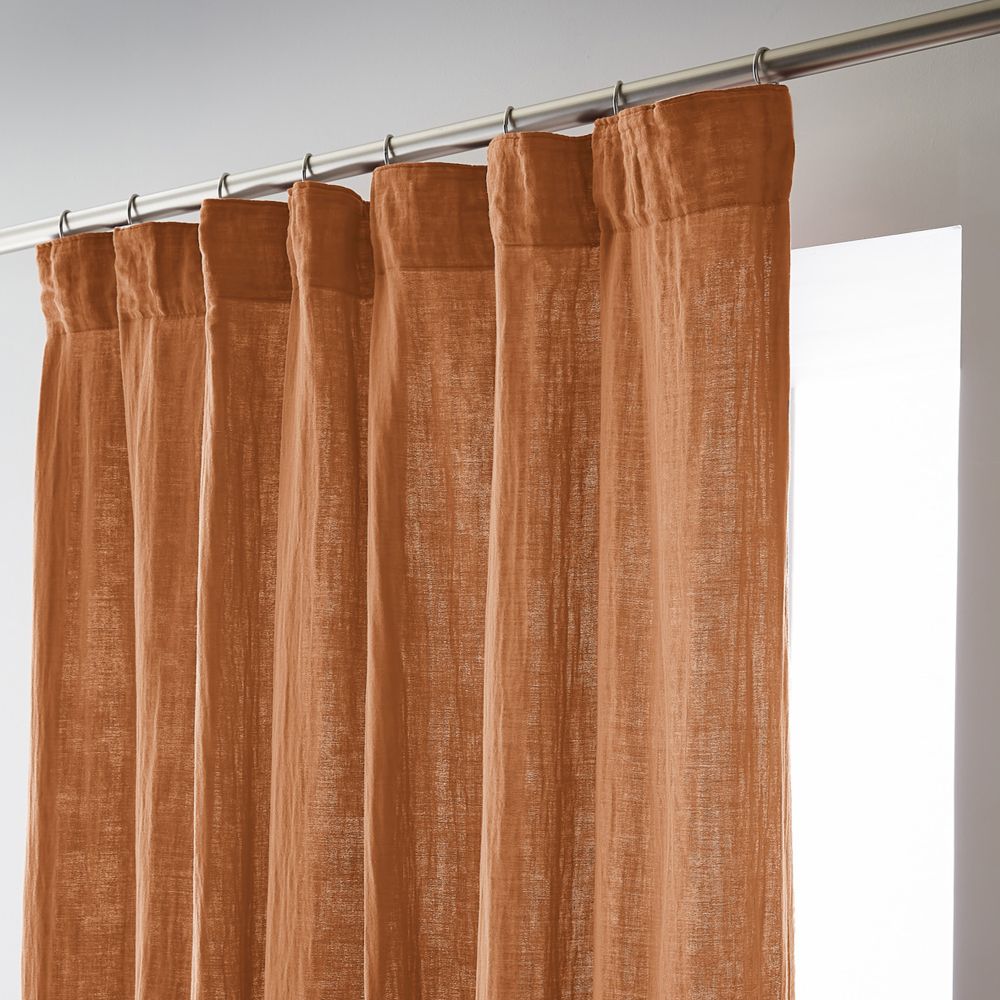 Rideau galon fronceur Gaze de Coton Terra Abricot 140 x 240 cm — vue 2