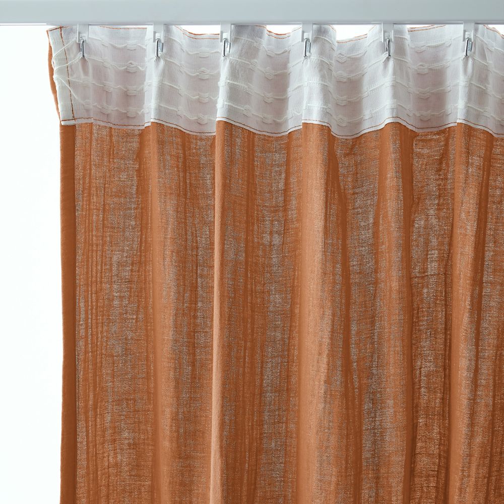 Rideau galon fronceur Gaze de Coton Terra Abricot 140 x 240 cm — vue 3