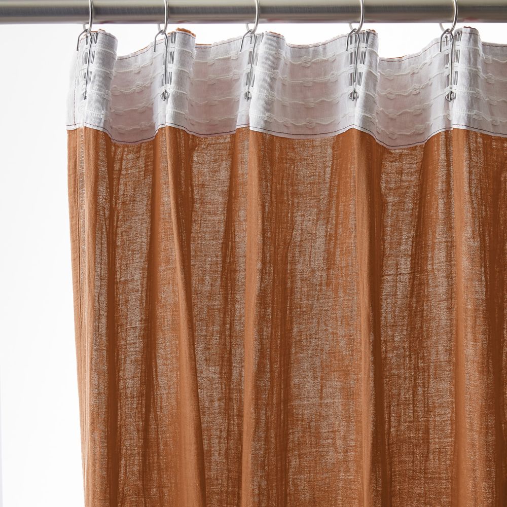 Rideau galon fronceur Gaze de Coton Terra Abricot 140 x 240 cm — vue 4